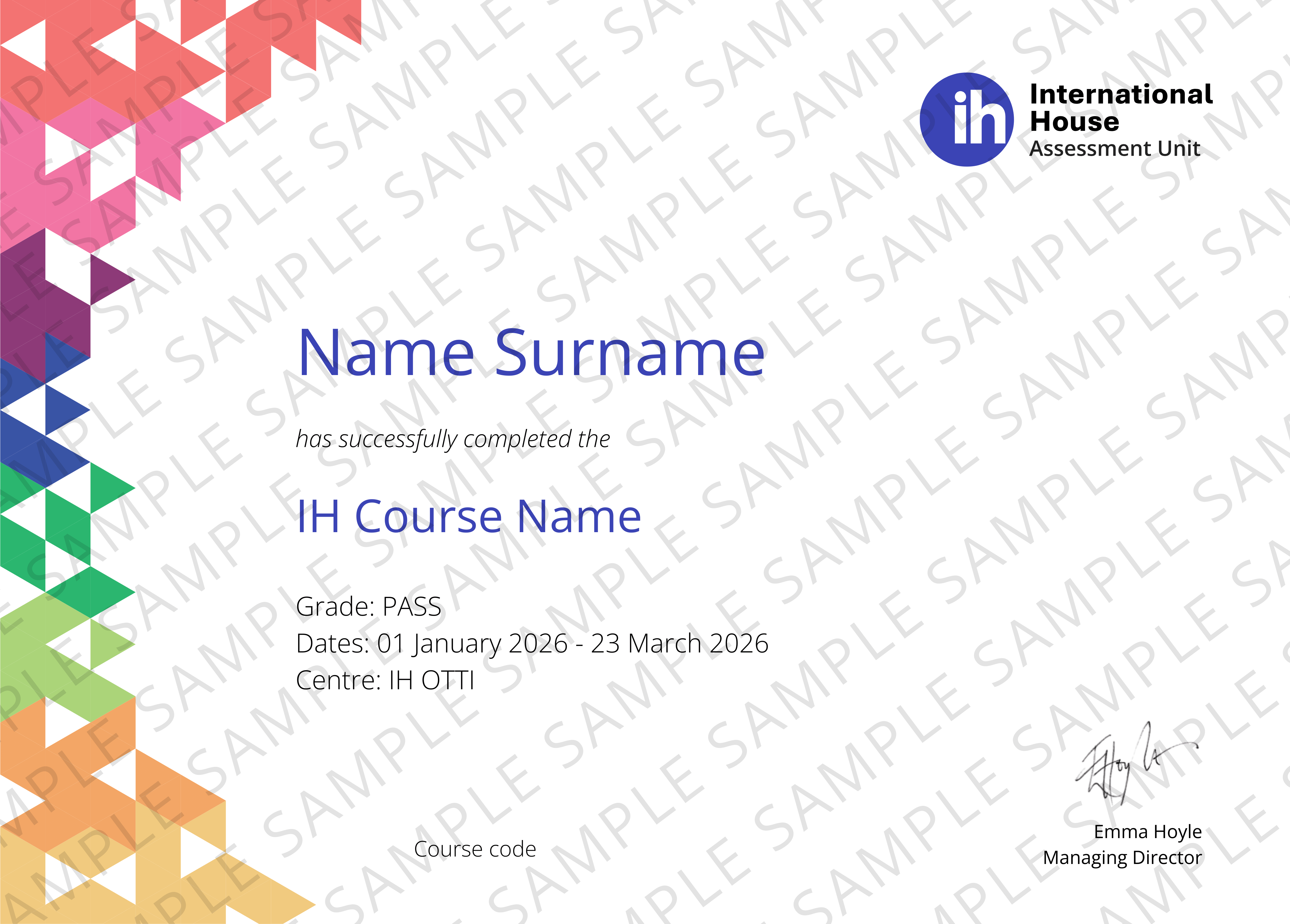 Sample AU Certificate